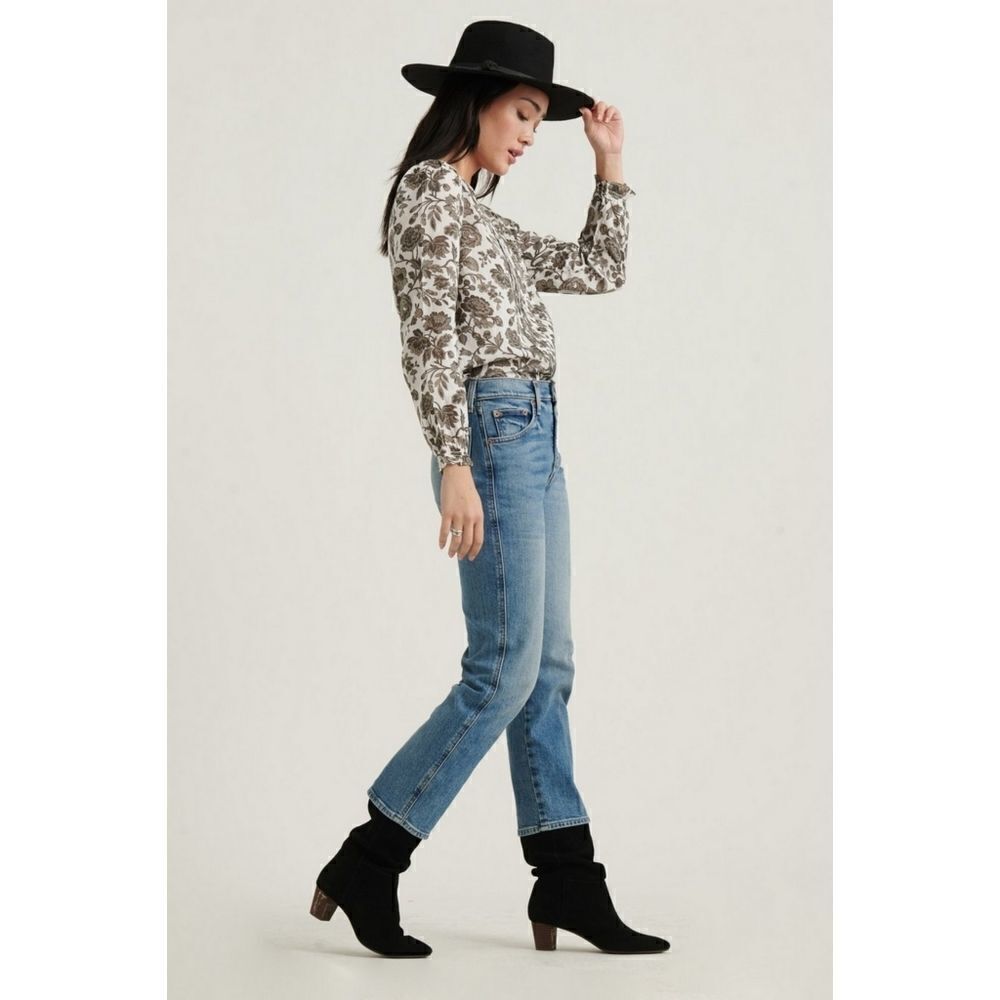 LUCKY Brand lea pintuck blouse top - Picture 3 of 11